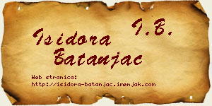 Isidora Batanjac vizit kartica